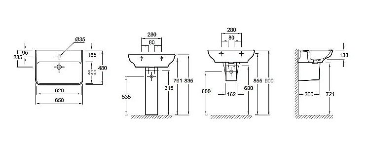 Раковина Jacob Delafon STRUKTURA 65 EGC111-Z-00 белая купить в интернет-магазине Sanbest