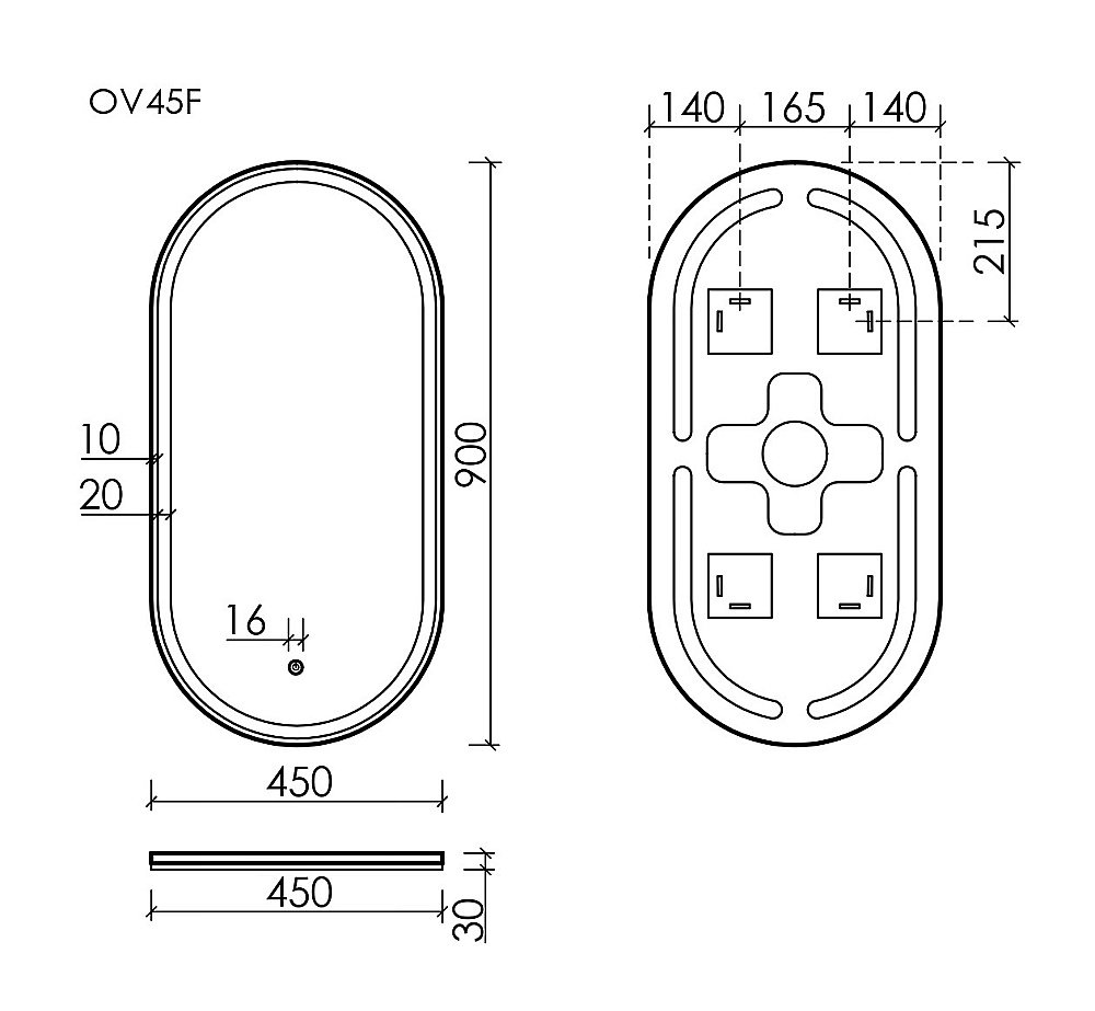 Зеркало Sancos Oval OV45F зеркальное в ванную от интернет-магазине сантехники Sanbest