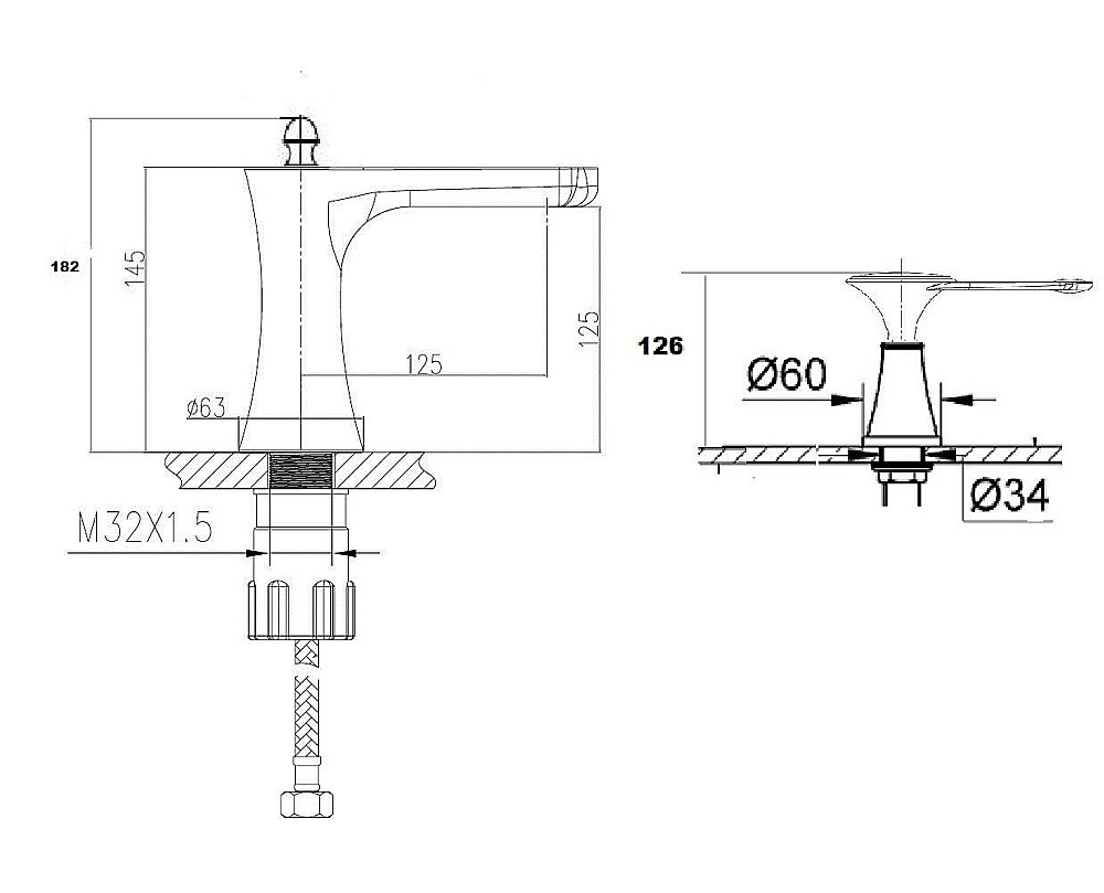 Смеситель для раковины Bronze De Luxe YASMINA 8003/B03 купить в интернет-магазине сантехники Sanbest