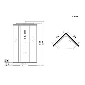 Душевая кабина Niagara Ultra NG-306-01 90х90 купить в интернет-магазине Sanbest