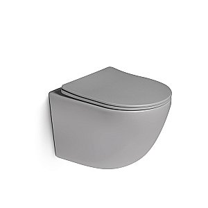 Унитаз подвесной Vincea Globo VT1-14STMG безободковый, смыв торнадо, с крышкой микролифт, серый матовый купить в интернет-магазине Sanbest