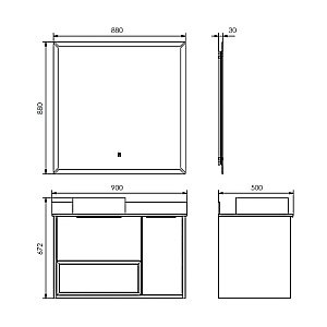 Тумба с раковиной Comforty Джанкой 90 00-00017878 антрацит/серая матовая для ванной в интернет-магазине Sanbest