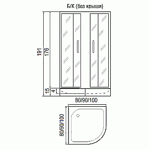 Душевой уголок RIVER DON LIGHT 15 80x80 с поддоном купить в интернет-магазине Sanbest