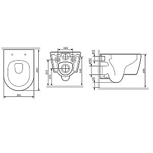 Унитаз подвесной AM.PM Func C8F1700SC белый, безободковый купить в интернет-магазине Sanbest