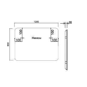 Зеркало Vincea 120х80 VLM-3VC120B черное в ванную от интернет-магазине сантехники Sanbest