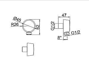 Подключение для шланга D&K DC1004894 купить в интернет-магазине сантехники Sanbest