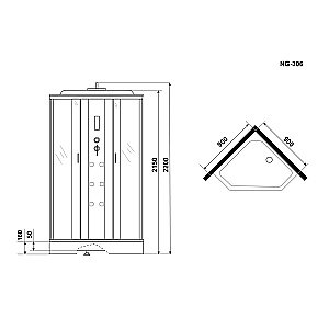 Душевая кабина Niagara Ultra NG-306-01 90х90 купить в интернет-магазине Sanbest