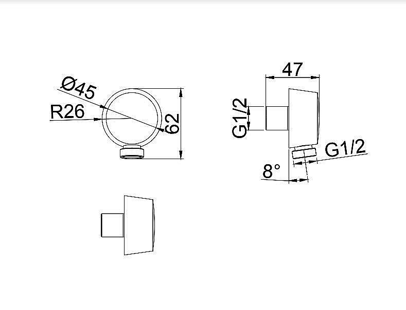 Подключение для шланга D&K DC1004894 купить в интернет-магазине сантехники Sanbest