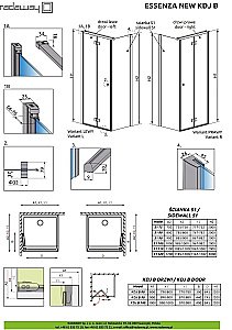 Душевой уголок Radaway Essenza New KDJ-B+S1 90х110 стекло прозрачное/профиль хром купить в интернет-магазине Sanbest