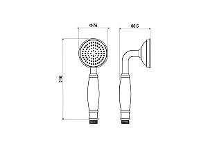 Душевая лейка Aquatek Классик AQ2008PG золото полированное купить в интернет-магазине сантехники Sanbest