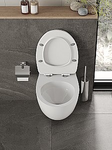 Унитаз подвесной Orange CI07-100W+APB244 безободковый, с крышкой микролифт, с инсталляцией, белый/кнопка черная купить в интернет-магазине Sanbest