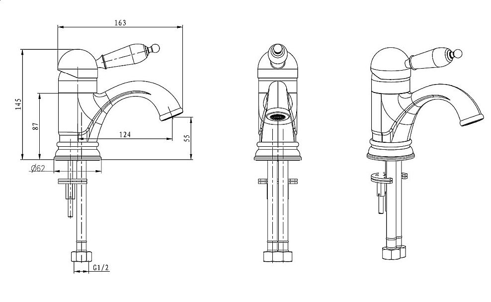 Смеситель для раковины Boheme Tradizionale Nero 251 купить в интернет-магазине сантехники Sanbest