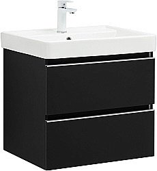 Тумба с раковиной Aquanet Вега 60 черная матовая для ванной в интернет-магазине Sanbest