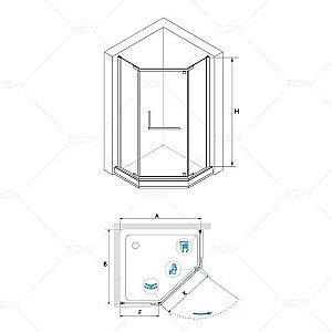 Душевой уголок RGW Hotel HO-081B 100x100 купить в интернет-магазине Sanbest