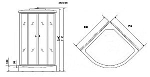 Душевая кабина Niagara Eco E90/13/MT 90х90 купить в интернет-магазине Sanbest