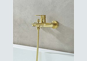 Cмеситель для ванны Aquatek Ника AQ1840BG золото шлифованное купить в интернет-магазине сантехники Sanbest