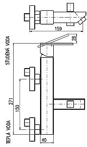 Смеситель для ванны RAV-Slezak LOIRA LR554.5 хром купить в интернет-магазине сантехники Sanbest
