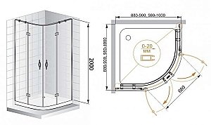 Душевой уголок Cezares Bergamo 100х100 BERGAMO-R-2-100-ARCO-C-Cr-IV стекло прозрачное/профиль хром купить в интернет-магазине Sanbest