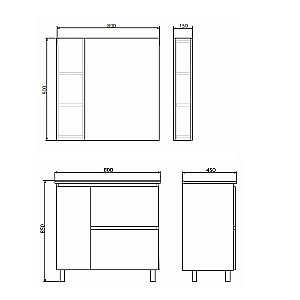 Тумба с раковиной Comforty Осло 80Н бетон светлый для ванной в интернет-магазине Sanbest