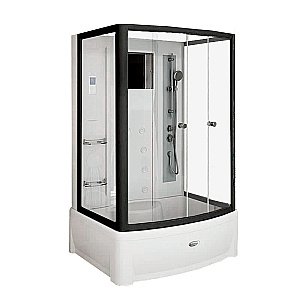 Душевая кабина Радомир Диана 108х139 без крыши, стекло прозрачное/профиль черный купить в интернет-магазине Sanbest