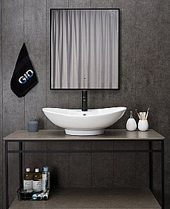 Раковина накладная Gid Lago 65 N9004 51205 белая купить в интернет-магазине Sanbest