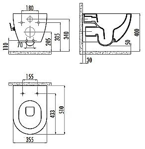 Унитаз подвесной с функцией биде CREAVIT FREE FE322-34CB00E-0002 белый, безободковый купить в интернет-магазине Sanbest