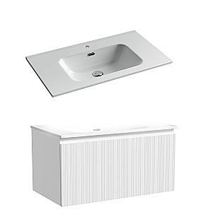 Тумба с раковиной Sancos CODE CD80W/CN7005 80 белая для ванной в интернет-магазине Sanbest