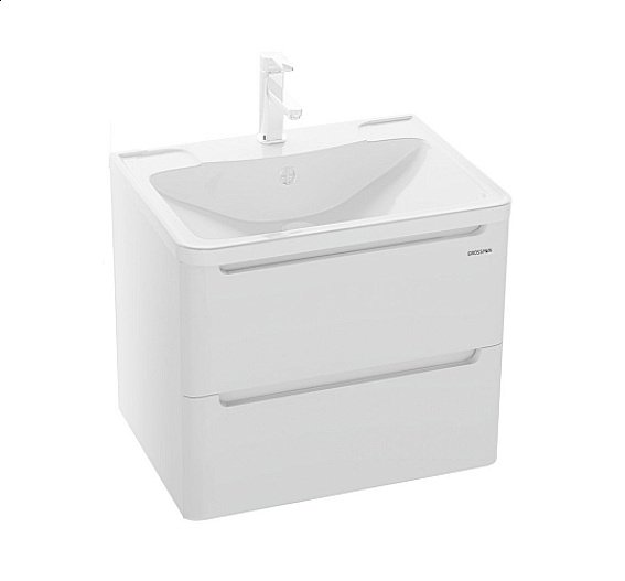 Тумба с раковиной подвесная Grossman АДЕЛЬ 60 белая для ванной в интернет-магазине Sanbest