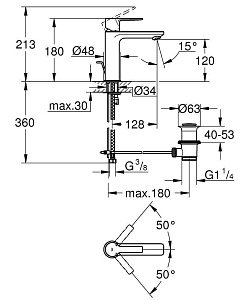 Смеситель для раковины Grohe Lineare New 32114001 купить в интернет-магазине сантехники Sanbest