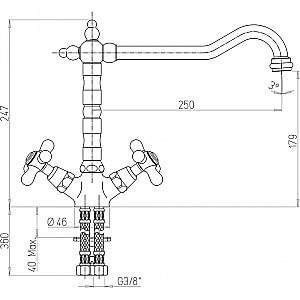 Смеситель для кухни PAINI Monaco 08CR570BLMKM хром купить в интернет-магазине сантехники Sanbest