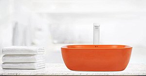 Раковина накладная WeltWasser WW ELBACH 2143 MO 49 оранжевая матовая купить в интернет-магазине Sanbest