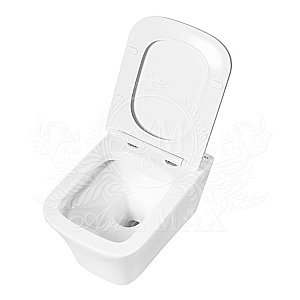 Унитаз подвесной Art&Max PLATINO AM9321CHR/SC белый, с сиденьем микролифт, безободковый купить в интернет-магазине Sanbest