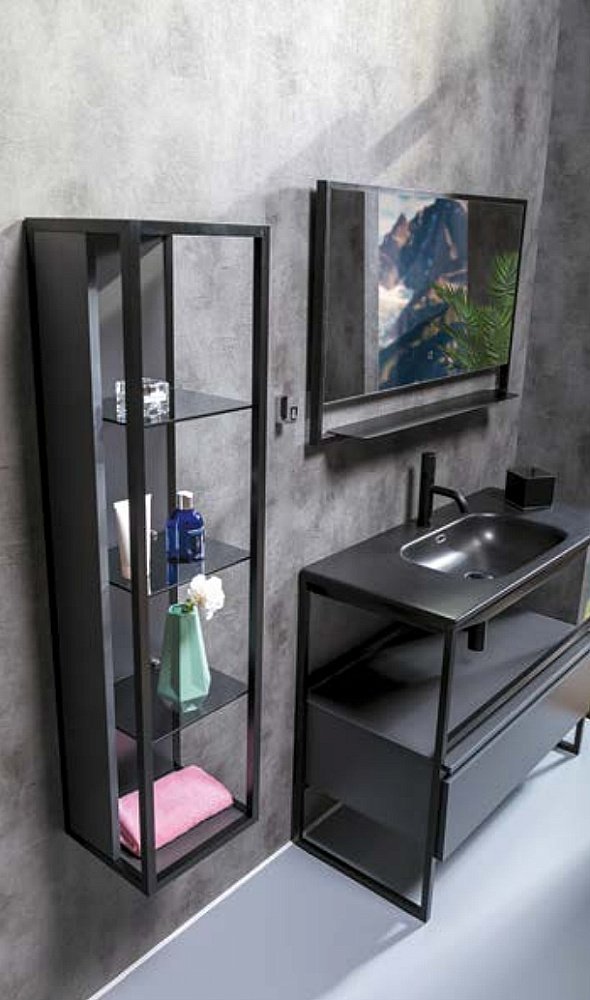 Тумба с раковиной Armadi Art Loft 80 антрацит для ванной в интернет-магазине Sanbest