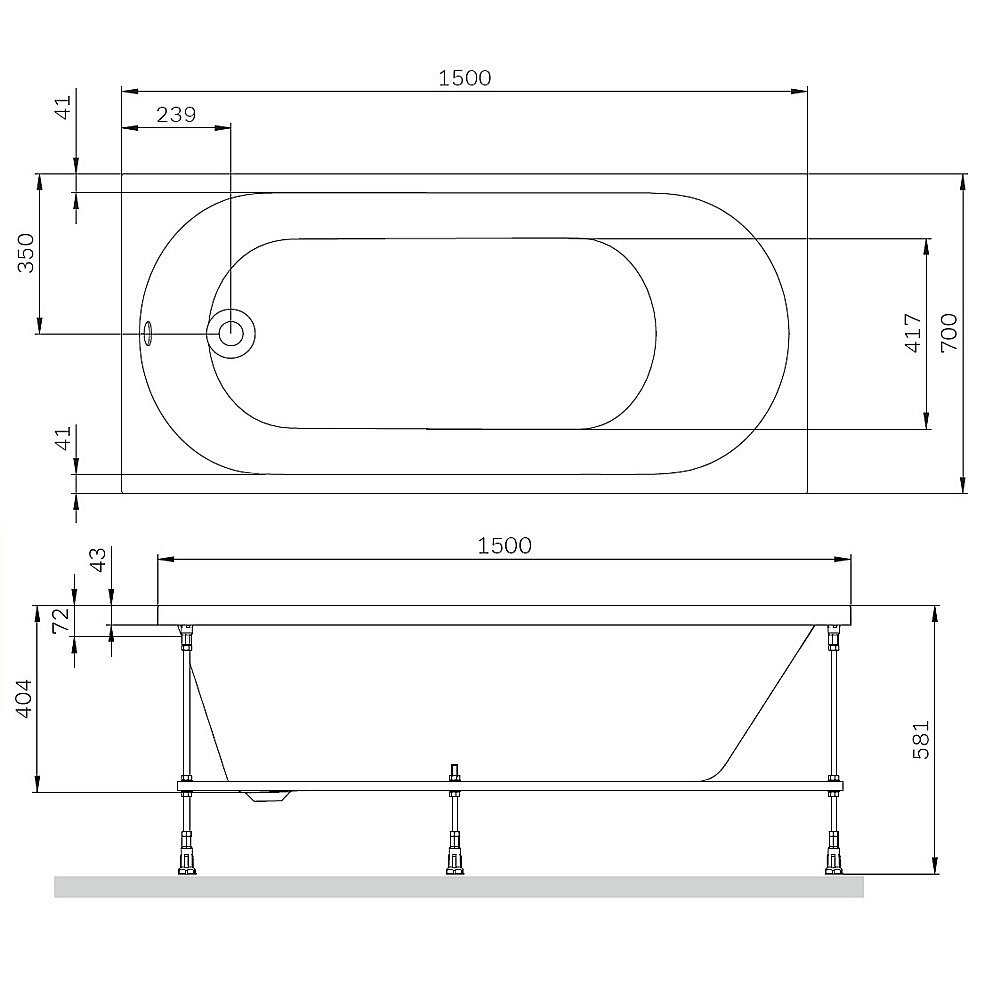 Ванна акриловая AM.PM X-Joy W94A-150-070W-A 150х70 купить в интернет-магазине Sanbest