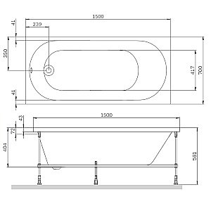 Ванна акриловая AM.PM X-Joy W94A-150-070W-A 150х70 купить в интернет-магазине Sanbest