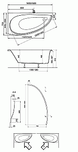 Ванна акриловая Ravak Avocado 150х75 купить в интернет-магазине Sanbest