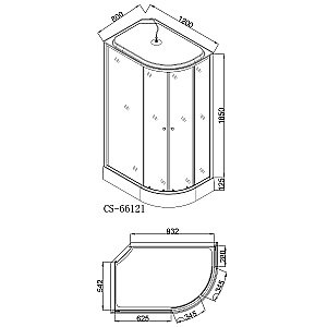 Душевая кабина Loranto CS-66121 G 120х80 прозрачное стекло/профиль хром купить в интернет-магазине Sanbest