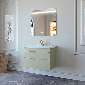 Тумба с раковиной Caprigo Lento 80 два ящика, цвет на выбор/эмаль для ванной в интернет-магазине Sanbest