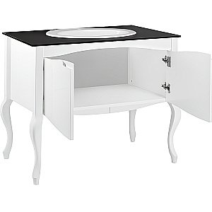 Тумба с раковиной Pestan Rustika 95 RST800T-CR белая/черная для ванной в интернет-магазине Sanbest