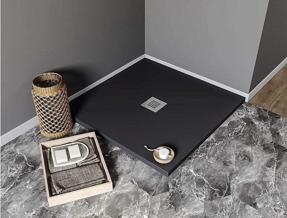 Душевой поддон Aquanet Pleasure 90х90 черный купить в интернет-магазине Sanbest