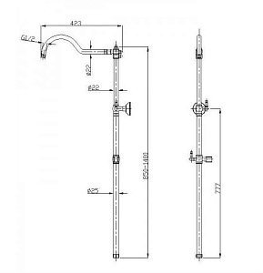 Душевая система Aksy Bagno Faenza Light Fa410-2002-2001L хром купить в интернет-магазине сантехники Sanbest