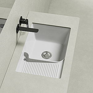 Раковина Abber Rechteck AC2225L белая купить в интернет-магазине Sanbest