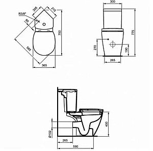 Унитаз напольный Ideal Standard Connect E039701 с бачком E120201 белый, безободковый купить в интернет-магазине Sanbest