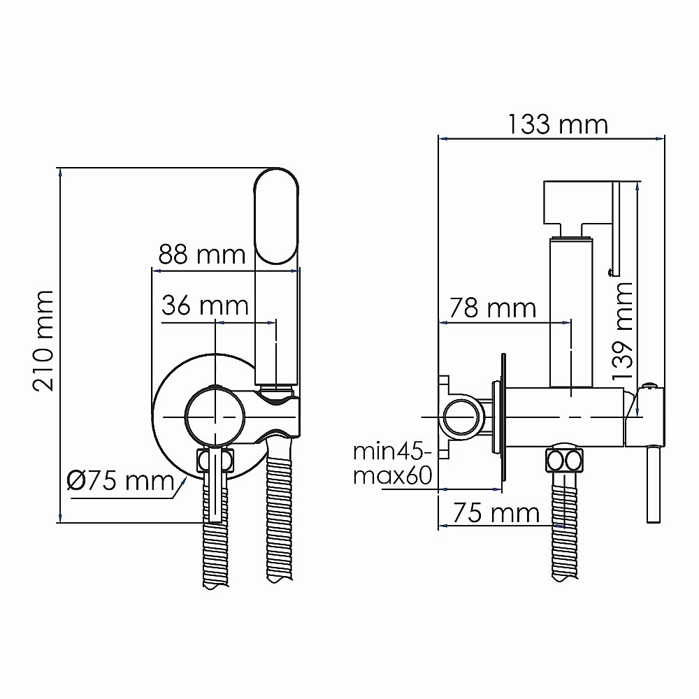 Гигиенический душ WasserKRAFT A70138 хром купить в интернет-магазине сантехники Sanbest