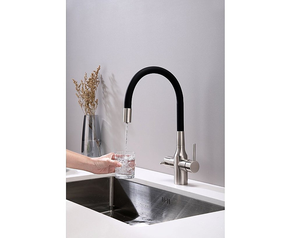 Смеситель для кухни Paulmark Salix Sa213419-BS брашированная сталь купить в интернет-магазине сантехники Sanbest