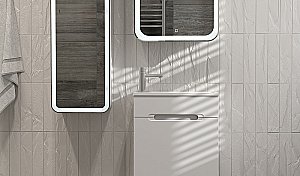 Тумба с раковиной Jorno Modul 50 белая для ванной в интернет-магазине Sanbest