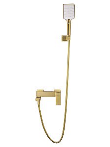Смеситель для ванны с душем WONZON & WOGHAND CUBE, Брашированное золото (WW-88639016- BG) купить в интернет-магазине сантехники Sanbest