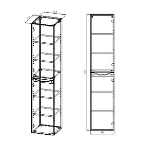 Шкаф-пенал Vincea Mia VSC-2M170RW 35 R.Wood для ванной в интернет-магазине сантехники Sanbest