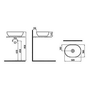 Раковина накладная Bien Motto 50 MTLG05001FD0B7000 черная матовая купить в интернет-магазине Sanbest