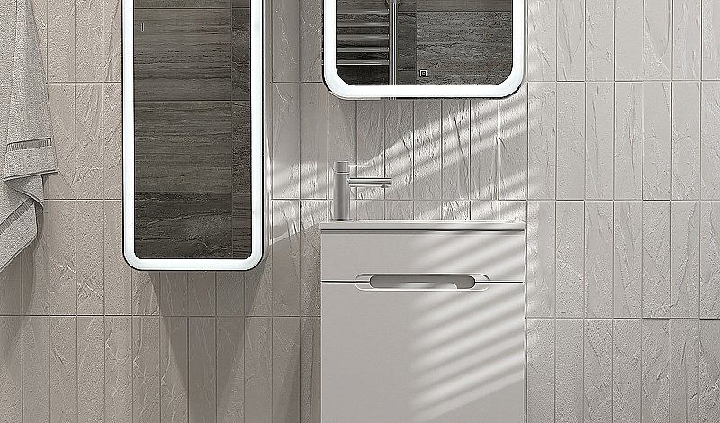 Тумба с раковиной Jorno Modul 50 белая для ванной в интернет-магазине Sanbest